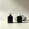 Em estoque: Frascos conta-gotas de vidro preto fosco de 30ml para óleos essenciais, sérum e produtos cosméticos