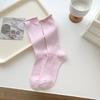 Calcetines Blancos para Mujer Lindos Estilo Japonés Calcetines Jk Lolita Encaje Algodón Calcetines Ins Modernos de Rizo Media Pantorrilla Calcetines Otoño e Invierno