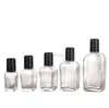 Botella Cuadrada de Vidrio Transparente para Aceite Esencial 100ml Gotero con Punta de Plástico Botella para Loción Material de Empaque Cosmético Exportación Transfronteriza Exportación