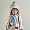 Gorro Infantil A prueba de Viento Engrosado Protección para Orejas Otoño e Invierno Conjunto de Dos Piezas Bufanda para Cuello de Bebé Niño Gorro de Lana Resistente al Frío para Niño
