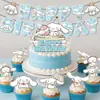 Nueva Decoración de Bandera, Globo, Bandera para Pastel, Set Espiral para Fiesta de Cumpleaños de Sanrio Perro Canela Suministros