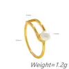 Viento Rojo de Internet Europeo y Americano Borde de Onda Luz Color Perla Anillo sin Anillo Moda Femenina Anillo de Acero de Titanio para Pareja Anillo para el Dedo Índice