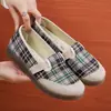 Nuevos Zapatos de Tela Estilo Transfronterizo Old Beijing para Mujer, Zapatos Casuales Transpirables de Cuadros Perezosos con Suela de Gel para Damas, Zapatos de Tela de Mamá