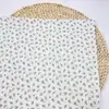 Tejido de Gasa de Doble Capa, Tejido Crepé, Tela para Ropa de Bebé y Niños, Pijamas con Estampado Floral Azul Pequeño, Patchwork de Gasa de Algodón de Doble Capa