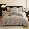 Juego de Cuatro Piezas de Algodón 100% Puro Clase A Espesado Cepillado Otoño e Invierno Juego de Cama Venta al por Mayor desde Fabricante Transfronterizo