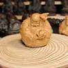 5.5cm Ciprés de Taihang Sólido Adornos de Fortuna, Longevidad y Tres Estrellas para Personas Mayores para Celebrar Sus Cumpleaños, Estatuas del Dios de la Riqueza y la Longevidad, Artesanías