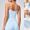 Chaleco Deportivo Transfronterizo para Mujer, Tirantes Finos, Acolchado Extraíble, Chaleco de Yoga, Ropa Interior Fitness Pilates, Top Camisola