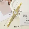 Reloj Cuadrado Pequeño de Diamante Correa con Patrón Romano Aleación Cuarzo Pulsera de Mujer Sin Logo Moda Pedrería Correa de Acero Al por Mayor