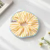 Anillo para el Cabello de Intestino Grande Rayado Amarillo Cremoso Estilo Coreano para Mujer Accesorios para el Cabello Anillo para el Cabello de Bola Cuerda Elástica Alta para el Cabello Doble Capa