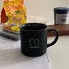Taza de cerámica mate en blanco y negro con diseño de cachorro, taza de cerámica de alta calidad, taza de café, logo personalizado disponible para pedidos de exportación