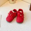 Tenis rojos para niña, colección otoño 2026, zapatos casuales estilo princesa, con suela suave y ligeros, adecuados para correr