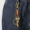 Chaveiro de Caveira Multifuncional Retrô, Pingente de Corrente de Cintura Trançada de Couro Estilo Punk, Acessório de Corrente de Calça Criativo Personalizado