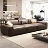 Sofá de Vaca Negra Grande XiaTu, Sofá Cubo Negro, Sofá de Cuero Minimalista Moderno para Sala de Estar del Hogar, Nuevo Modelo 2024 Madera