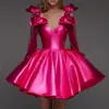 Vestido de Festa Liso com Alças Finas e Design de Laço, Vestido Curto para Festas de Aniversário e Bailes, Vestido para Mulheres Baixas