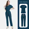 Comércio Exterior Exportação Roupa de Trabalho Cirúrgica para Doutor e Enfermeiro Roupa para Lavar as Mãos Gola V Fina Cor Lisa Secagem Rápida Uniformes de Enfermeiro Masculino e Feminino