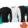 Mallas Deportivas de Manga Larga Transfronterizas para Hombre, Entrenamiento de Carrera, Capa Base para Baloncesto, Forradas de Polar, Forradas de Polar para Adultos, Alta Elasticidad, Secado Rápido, Ropa de Fitness