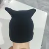 Chapéu de Tricô Personalizado Outono e Inverno Orelha de Gato Proteção Auricular Chapéu Pulôver Chapéu de Lã para Homens e Mulheres Fofo 2 Pontas Quente e Frio