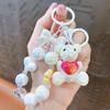 Llavero con colgante de oso de amor con cuentas facetadas y dibujos animados de moda, exquisito bolso para colgar, regalo