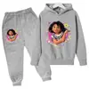 Transfronterizo 2025 Nueva Primavera y Otoño Nuevo Santa Claus Niños y Niñas Sudaderas con Capucha y Pantalones Deportivos de Dibujos Animados de Manga Larga Moderno