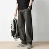Pantalones 2025 Casual Americano Rectos de Pierna Ancha Marca de Moda Pantalones Cargo Hombre Primavera y Otoño Caída Nuevo Largo Algodón Puro Versátil