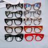 Montura de Gafas Ojo de Gato Europeas y Americanas a la Moda Trendy Asimétricas Elegantes Ins Gafas de Espejo Plano para Mujer Gafas Cruzadas Anti Luz Azul 395
