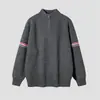 Recomendação Mais Vendida: Suéter de Tricô com Zíper Meio e Gola Alta de Marca da Moda, Tricô Masculino, Fábrica Pode Bordar Logo