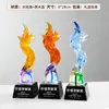 Novo troféu de cristal personalizado com um toque de luxo, troféu criativo de resina, metal e vidro, troféu de premiação feito sob medida para reunião anual