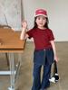 Ropa para Niños Weimu Camiseta de Manga Corta para Niñas 2026 Primavera Nuevo Estilo Ropa Coreana para Niños Ajustada Tops Ropa para Bebé