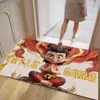 Tapete de Entrada Desenho Nezha, Resistente a Manchas e Fácil de Manter, Tapete de Laço de Seda para Hall de Entrada, Pode Ser Cortado no Tamanho, Tapete de Pé de PVC