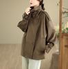 Chaqueta Cortavientos de Gamuza para Mujer Primavera y Otoño Nuevo Estilo Coreano Holgada Talla Grande Casual Versátil Chaqueta Cortavientos Top Venta al por Mayor
