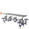 Mesa de Comedor y Sillas de Cantina Acero Inoxidable Mesa de Comedor de una Pieza Estudiante y Empleado Mesa y Sillas de Comedor Rápidas Mesa de Comedor de una Pieza de Acero Inoxidable para Niños