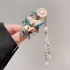 Un Toque de Azul~Nuevo Pasador de Borla Floral Estilo Chino para Mujer 2026 Nuevo Clip para Flequillo Lateral Accesorio para el Cabello Estilo Antiguo Hanfu