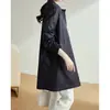 Gabardina caqui estilo japonés para mujer, moda femenina primavera y otoño 2026, versión coreana versátil abrigo casual de longitud media