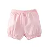 Pantalones cortos antimosquitos de estilo coreano para niñas, para exteriores, de verano, para bebés, con encaje, informales, tipo farol.