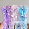 Pinza para el pelo de lazo para niños, Accesorio para el pelo de Princesa Sirena Elsa, Pinza para el pelo de cinta para niñas pequeñas, Suave con el cabello, Diadema