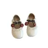 Zapatos de Cuero para Niñas Estilo Nuevo de Primavera Zapatos de Princesa para Niños Zapatos Planos para Bebés Niñas Zapatos para Mujer de Suela Suave con Faldas Zapatos Blancos Pequeños