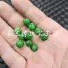 Cuentas de color verde esmeralda con patrón verde seco, cuentas sueltas de jade estilo vintage, cuentas de barril de esmeralda, cuentas finamente talladas para la fabricación de joyas
