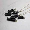Pedra natural Turmalina negra pingente pilar de cristal chaveiro Turmalina negra colar de turmalina