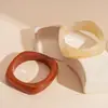 Pulsera Asimétrica Redonda Geométrica de Resina Retro Estilo Europeo y Americano Simple Nicho Elegante Joyería de Mano de Gama Alta para Mujeres
