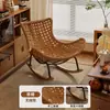 Silla mecedora de mimbre sofá perezoso silla para sala de estar balcón silla de ratán langosta silla de ocio individual mecedora tumbona