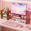 Soporte para Monitor de Computadora, Soporte para Dormitorio Estudiantil, Habitación de E-sports, Estación de Trabajo de Oficina, Multifuncional con Cajón de Almacenamiento y Estante Organizador
