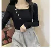 Suéter de punto de dos piezas falso para mujer, nueva colección otoño/invierno 2026, corte ajustado, versátil y con un estilo suave y elegante, perfecto como capa base o top.