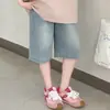 Conjunto de Verano para Niñas 2026 Nuevo Elegante Camiseta de Manga Corta Infantil y Shorts Finos de Moda Conjunto de Dos Piezas