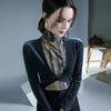 Camisa interior de terciopelo de dos piezas falsas para otoño e invierno, nueva blusa con diseño de malla estampada, camisa pequeña de moda para mujer