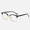 Nuevas gafas de moda retro para hombre con montura de placa y espejo plano de metal para negocios, con marco antiluz azul.