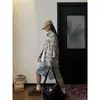 Camisa a Cuadros Patchwork Tie-Dye Retro Americana para Hombre, Tendencia Otoñal Marca Holgada Casual Versátil Manga Larga