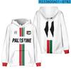 Moletom com Capuz Jaqueta Moletom de Manga Curta com Zíper Palestina Livre Vá Palestina