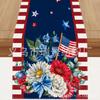 4 de Julio Día de la Independencia Camino de Mesa Transfronterizo Caliente Flor Mariposa Mesa de Comedor Mesa de Café Decorativo Antideslizante Lino Camino de Mesa