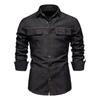 2024 AIOPESON 100% Algodão Camisas Jeans Masculinas Bolso Duplo Casual Cowboy Camisas Masculinas Manga Longa Outono Novo Camisas de Alta Qualidade