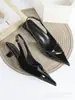 Sandalias de Tacón Alto de Punta Fina con Correa Trasera, Zapatos de Tacón Alto, Moda Transfronteriza Europea y Americana, Comercio Exterior, Estilo Nuevo, Cómodos, Versátiles